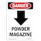 Signmission OSHA Danger Sign, Powder Magazine Down Arrow, 10in X 7in Aluminum, 7" W, 10" L, Portrait OS-DS-A-710-V-2259 - alternate 1